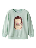 NAME IT Valona Long Sleeve Relax Sweat Gossamer Green front view