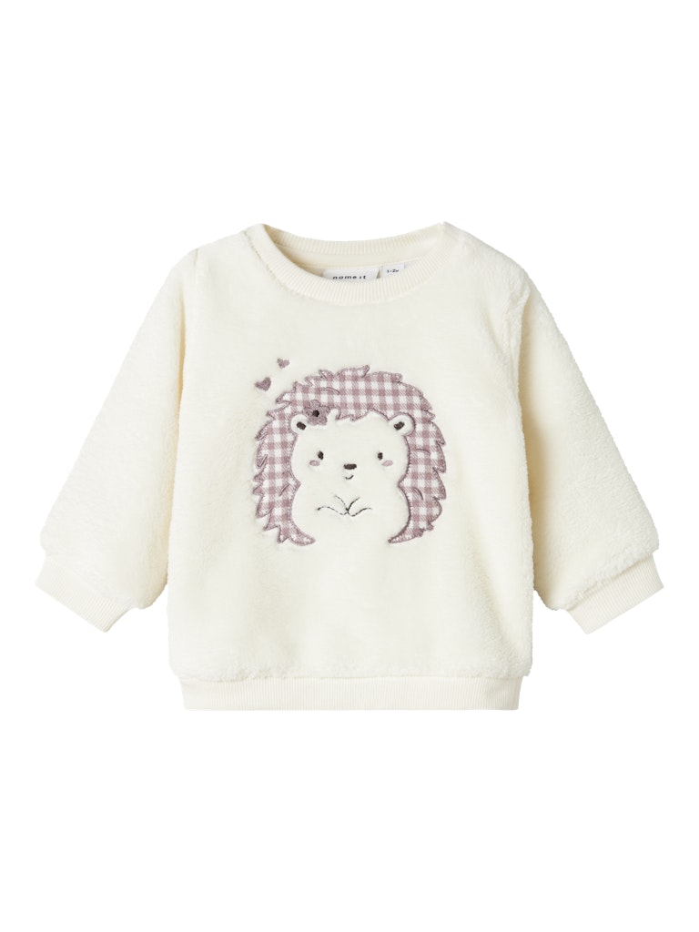 Olpa Long Sleeve Teddy Sweatshirt-Cloud Dancer-Front View