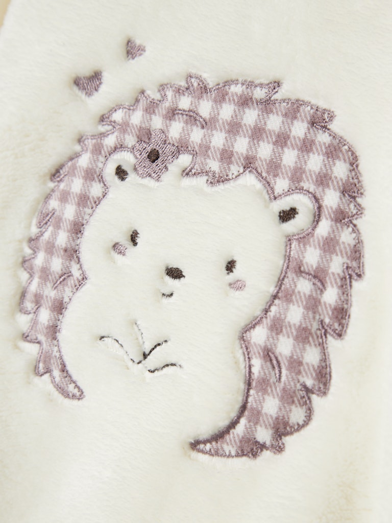 Olpa Long Sleeve Teddy Sweatshirt-Cloud Dancer-Print Detail
