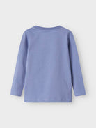 NAME IT Otrea Long Sleeve Top-Blue Ice Blue Ice model front view
