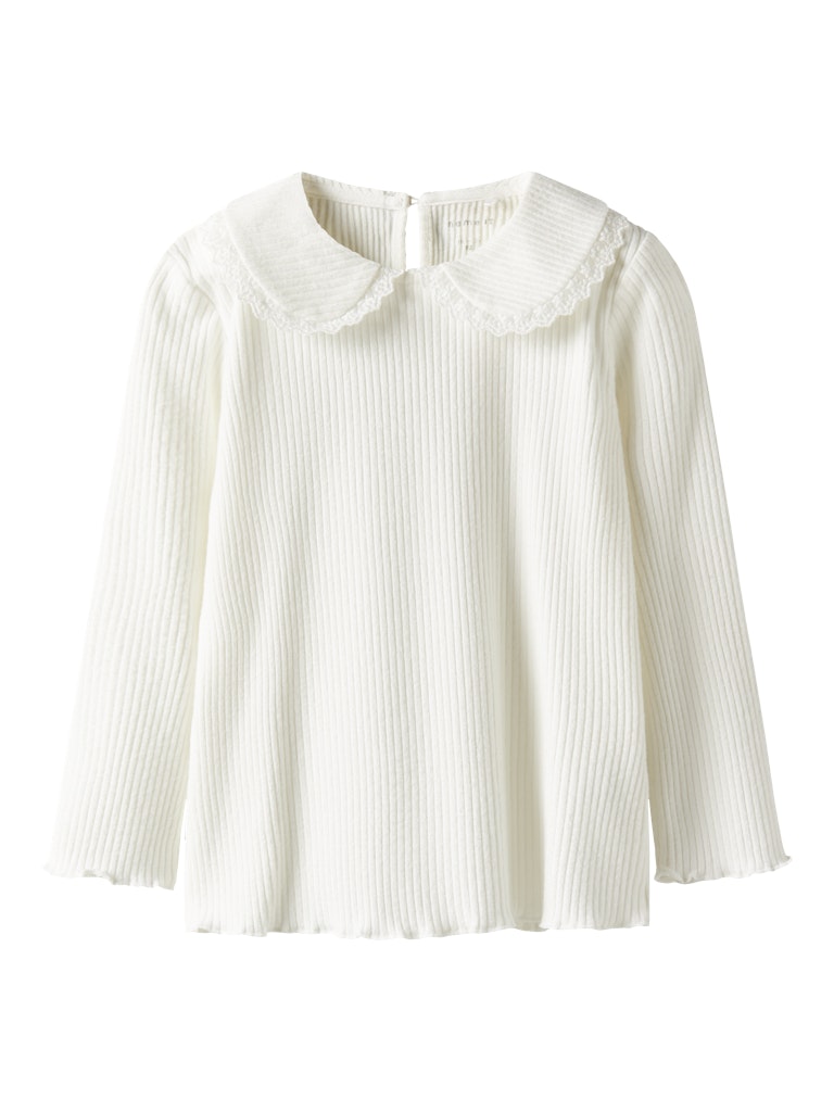 Baila Long Sleeve Top-Bright White-Front View