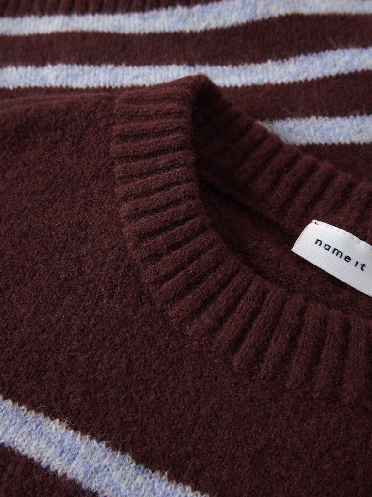 Girl's Kally Brown Jumper-Neck View