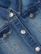 NAME IT Star Denim Jacket 2210-Medium Blue Denim Medium Blue Denim back view