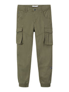 NAME IT Ryan Cargo Twill Pant 2222-Deep Lichen Green Deep Lichen Green back view