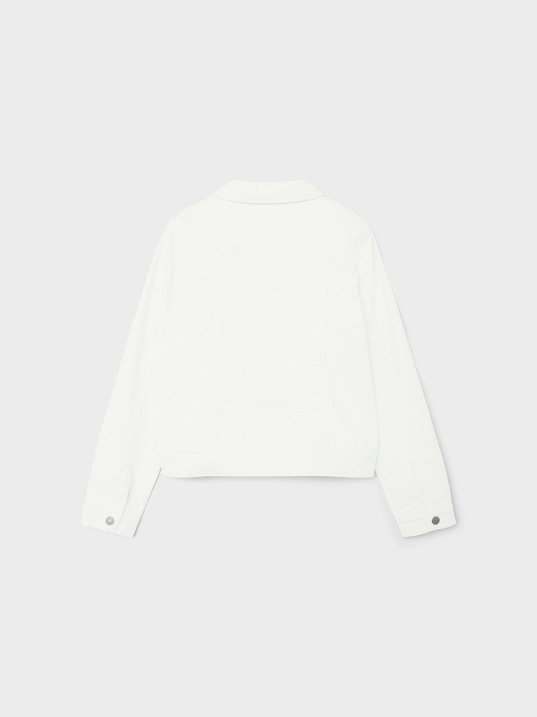 Girl's Reja Twill Jacket 4160-Bright White-Back View