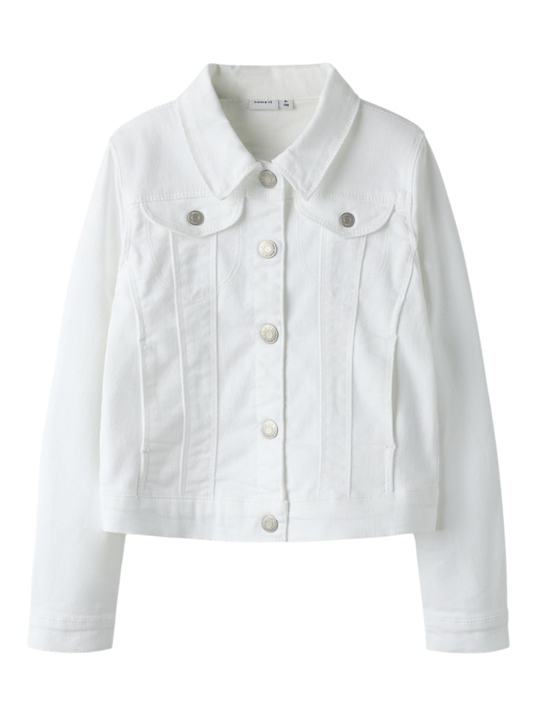 White denim jacket on a white background