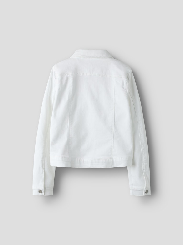 White denim jacket on a light gray background