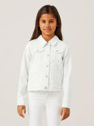 NAME IT Reja Twill Denim Jacket-Bright White Bright White front view