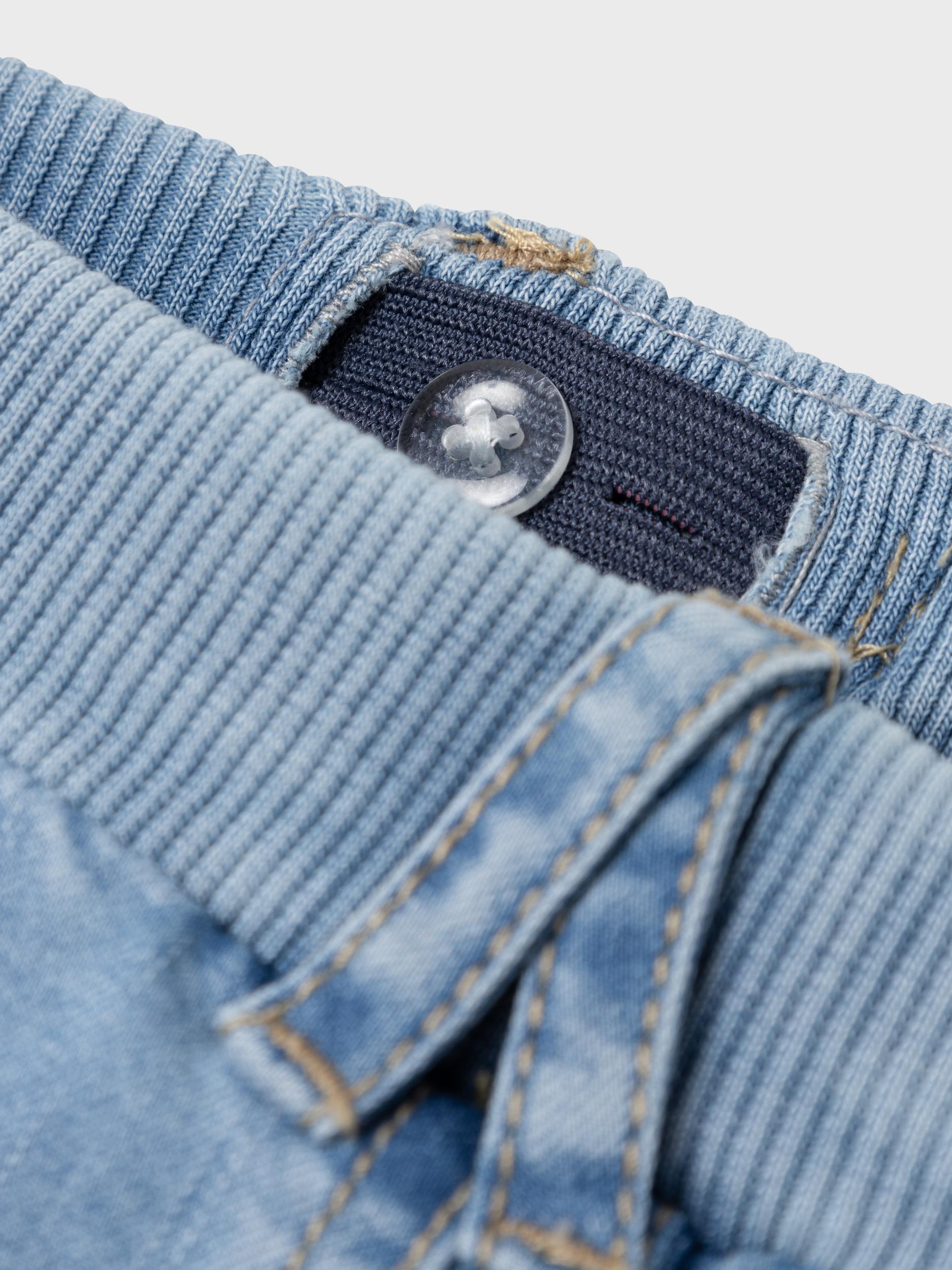 NAME IT Ben Baggy Cargo Jeans 9770-Medium Blue Denim Medium Blue Denim back view