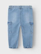 NAME IT Ben Baggy Cargo Jeans 9770-Medium Blue Denim Medium Blue Denim side view