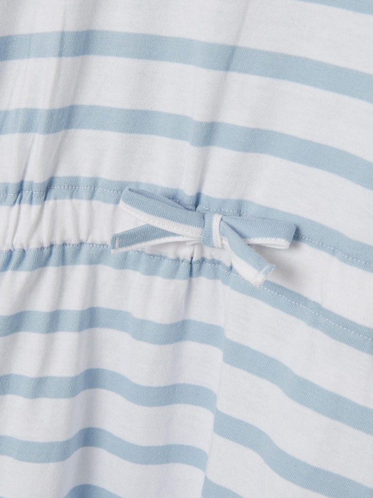 Girl's Mie Short Sleeve Dress-Chambray Blue-Close Up View