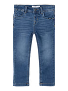 NAME IT Silas Slim Sweat Jeans 8001-Dark Blue Denim Dark Blue Denim front view