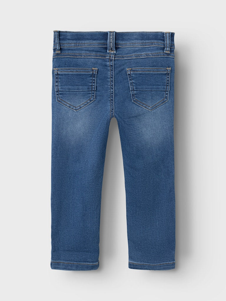 NAME IT Silas Slim Sweat Jeans 8001-Dark Blue Denim Dark Blue Denim flat front view