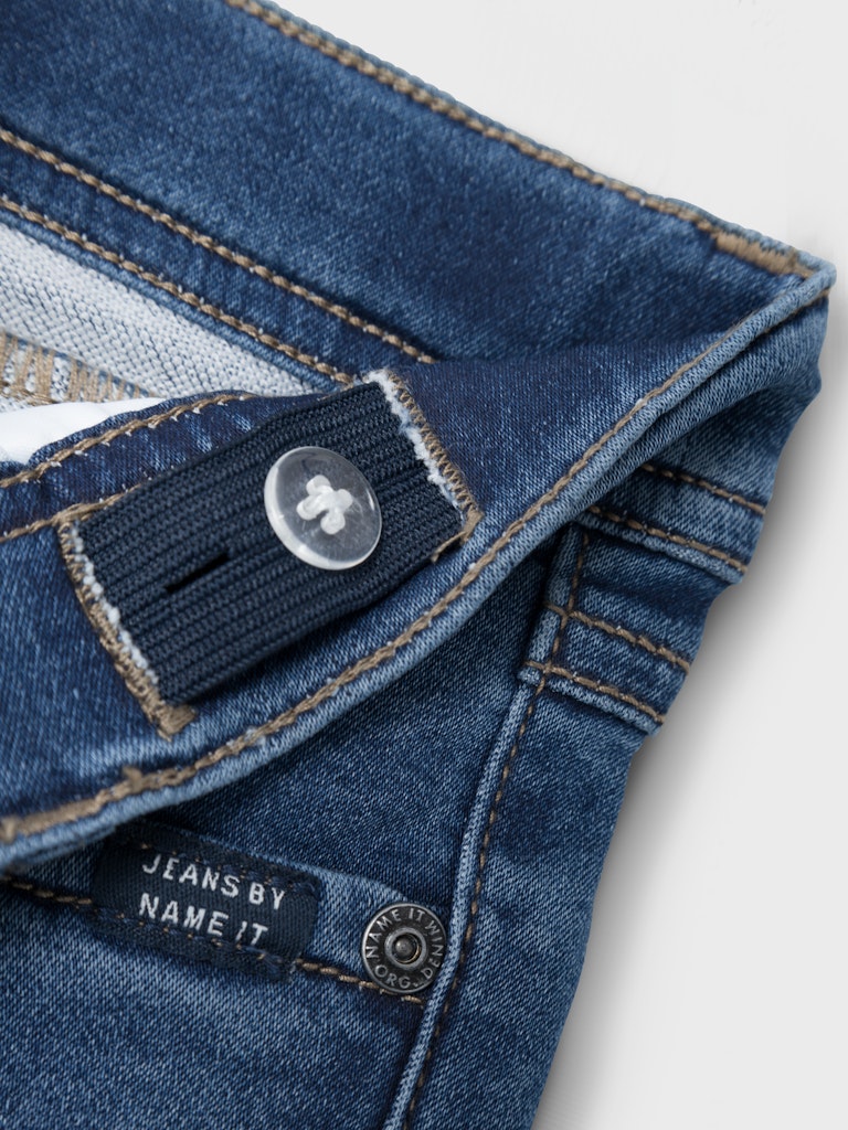 NAME IT Silas Slim Sweat Jeans 8001-Dark Blue Denim Dark Blue Denim back view