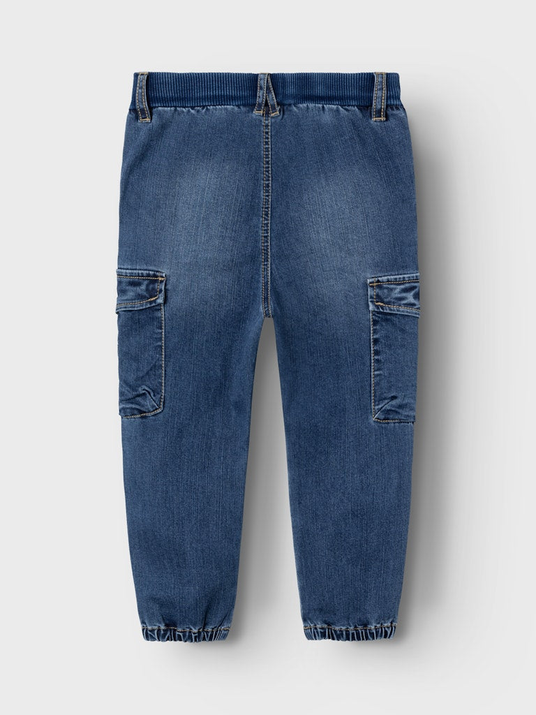 Boy's Ben Baggy Cargo Jeans 9770-Dark Blue Denim-Back View