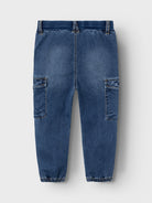 NAME IT Ben Baggy Cargo Jeans 9770-Dark Blue Denim DARK BLUE DENIM detail view