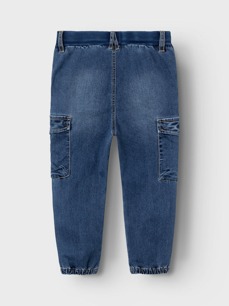 NAME IT Ben Baggy Cargo Jeans 9770-Dark Blue Denim DARK BLUE DENIM detail view