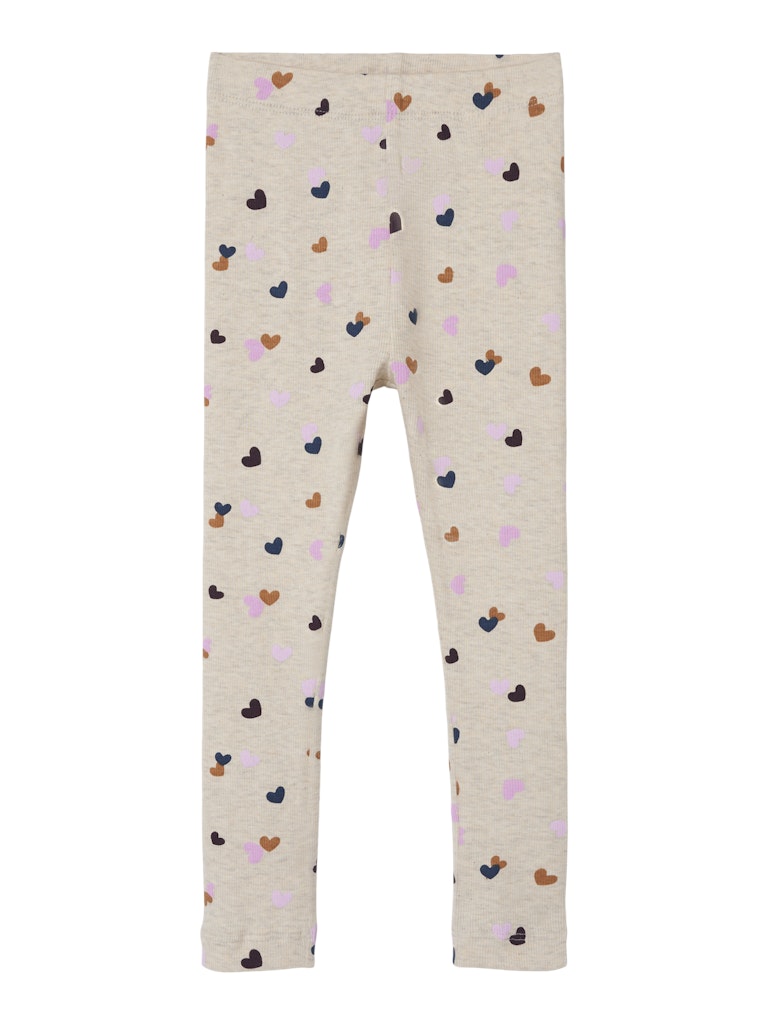 Lucky Heart Print Leggings-Peyote Melange-Back view