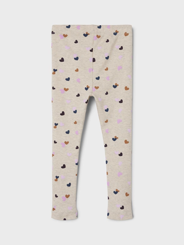 Lucky Heart Print Leggings-Peyote Melange