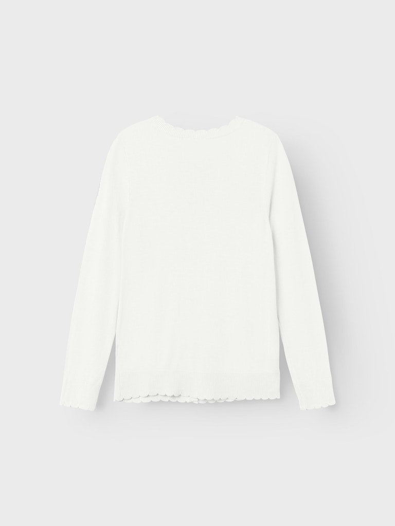 NAME IT Vamone Long Sleeve Knit Cardigan-Bright White Bright White detail view