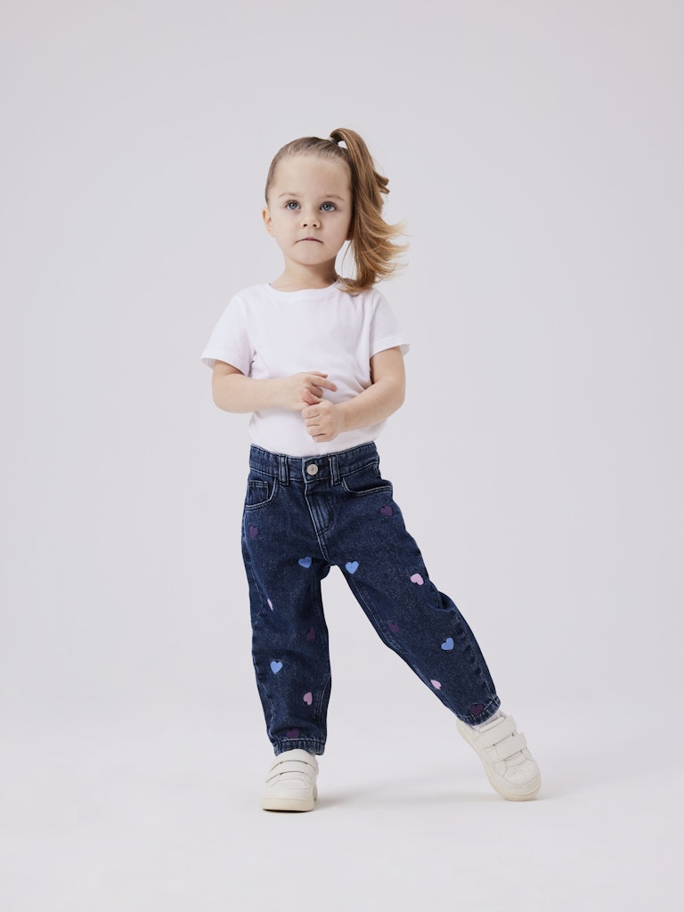 Bella Mom Heart Jeans -Dark Blue Denim