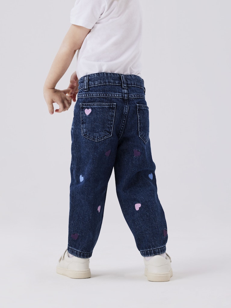 Bella Mom Heart Jeans -Dark Blue Denim-Back view