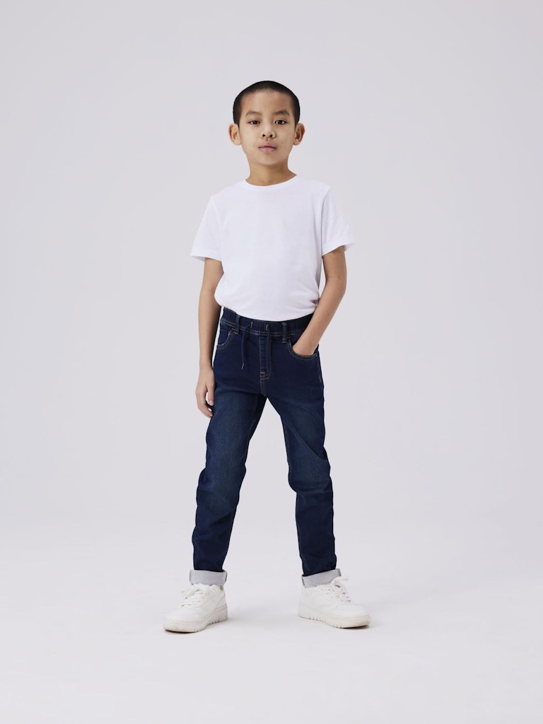 Boy's Ryan Slim Sweat Jeans 5225-Denim Blue-Model Front View