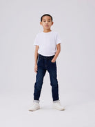 NAME IT Ryan Slim Sweat Jeans 5225-Blue Denim Blue Denim front view