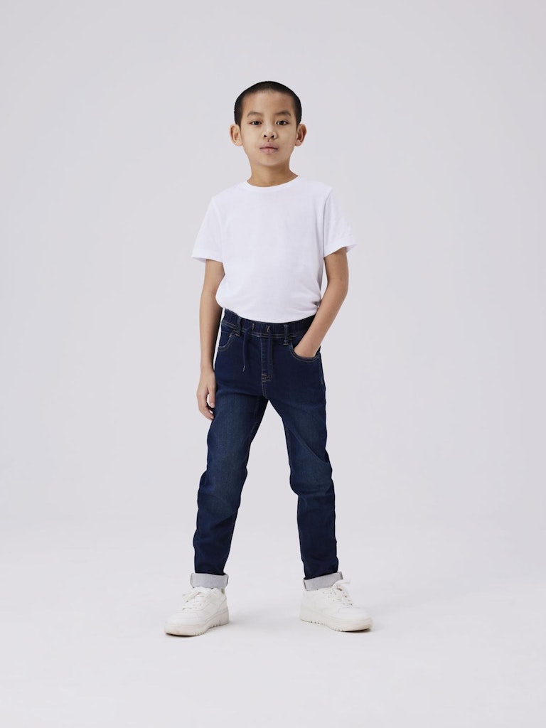 NAME IT Ryan Slim Sweat Jeans 5225-Blue Denim Blue Denim front view