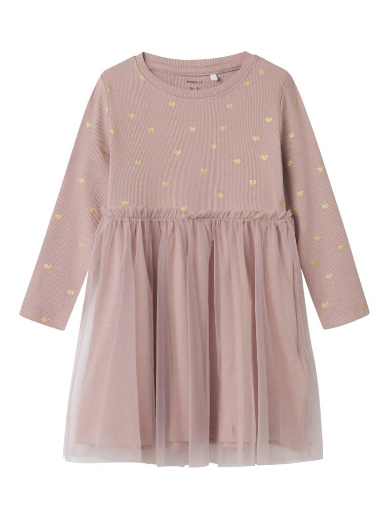 Girl's Nadja Long Sleeve Dress-Deauville Mauve-Front View