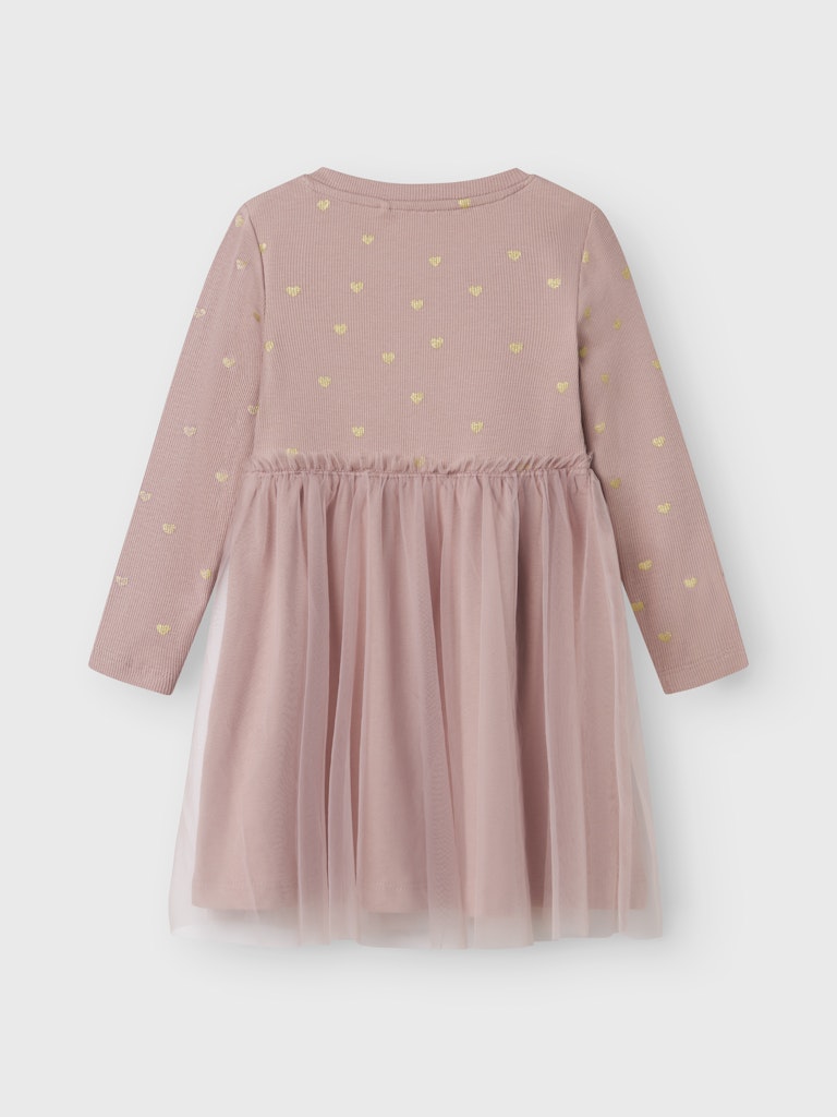 Girl's Nadja Long Sleeve Dress-Deauville Mauve-Back View