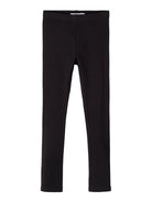 NAME IT Davina Black Solid Leggings Black detail view