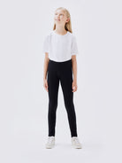 NAME IT Davina Black Solid Leggings Black model front view