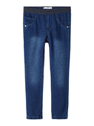 NAME IT Salli Slim Mini Sweat Jeans Dark Blue Denim/Dark Sapphire side view
