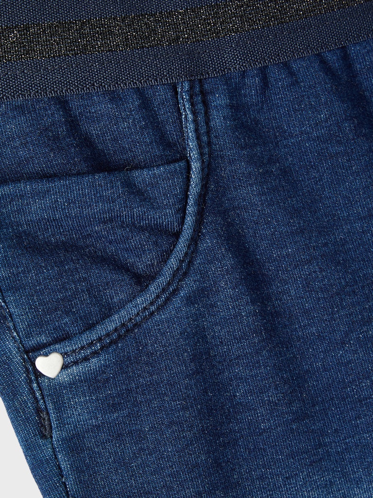 NAME IT Salli Slim Mini Sweat Jeans Dark Blue Denim/Dark Sapphire detail view