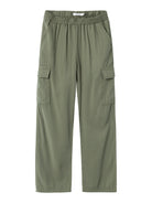 NAME IT Bella Green Cargo Pants Deep Lichen Green detail view