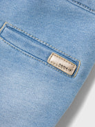 NAME IT Bella Round Jeans 6101-Light Blue Denim Light Blue Denim model front view