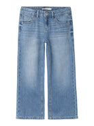 NAME IT Rose Wide Jeans 5529 Medium Blue Denim flat front view