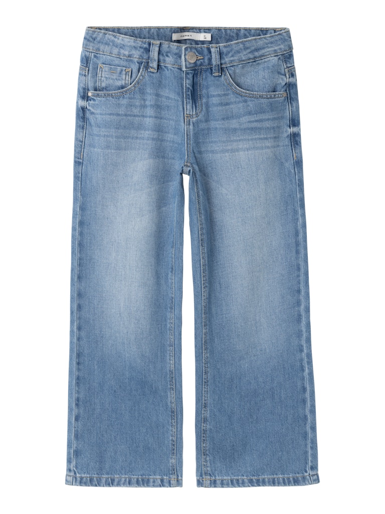 NAME IT Rose Wide Jeans 5529 Medium Blue Denim flat front view