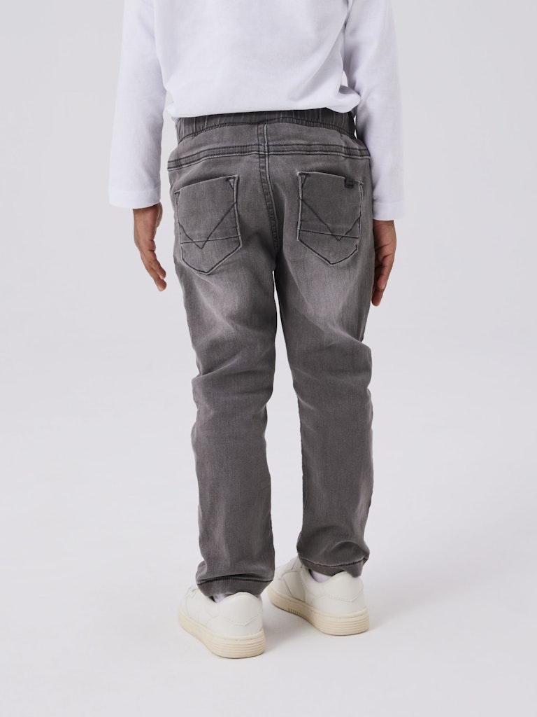 Ryan Slim Medium Grey Sweat Jeans-Back model view