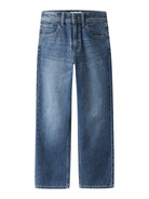 NAME IT Ryan Straight Jeans 5950 Medium Blue Denim flat front view