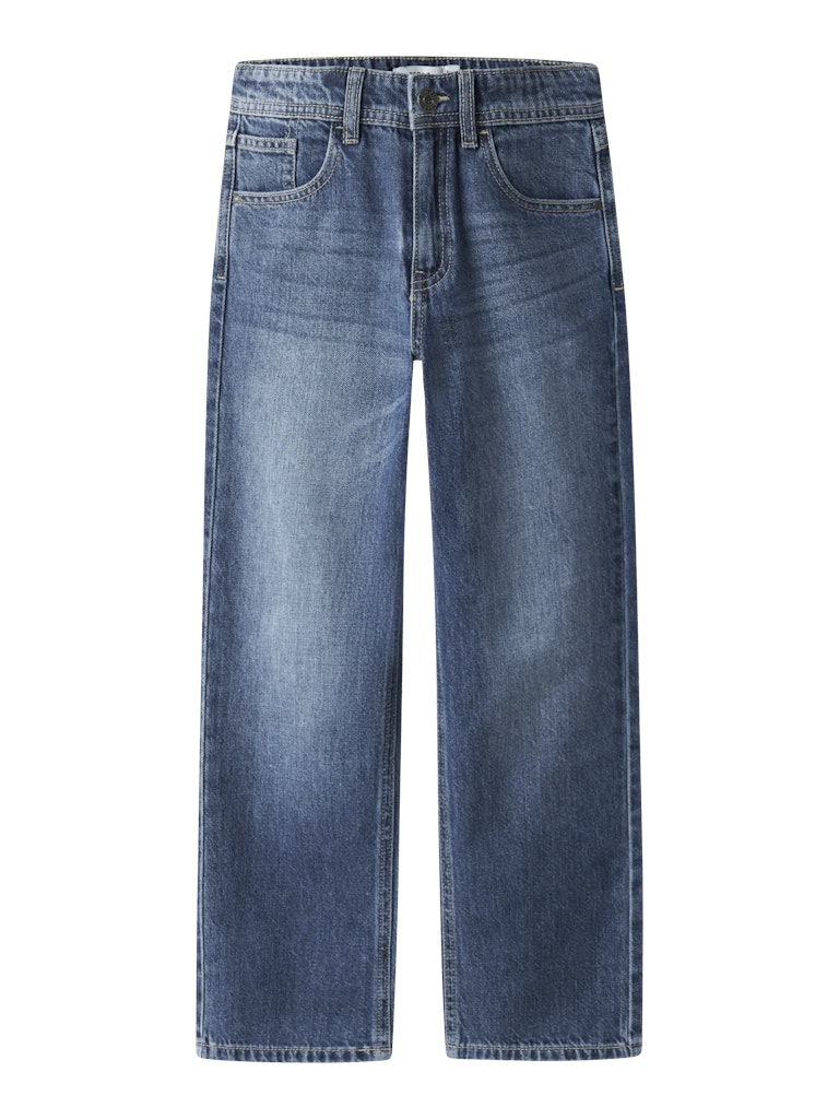 NAME IT Ryan Straight Jeans 5950 Medium Blue Denim flat front view