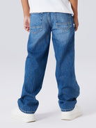 NAME IT Ryan Straight Jeans 5950 Medium Blue Denim model front view