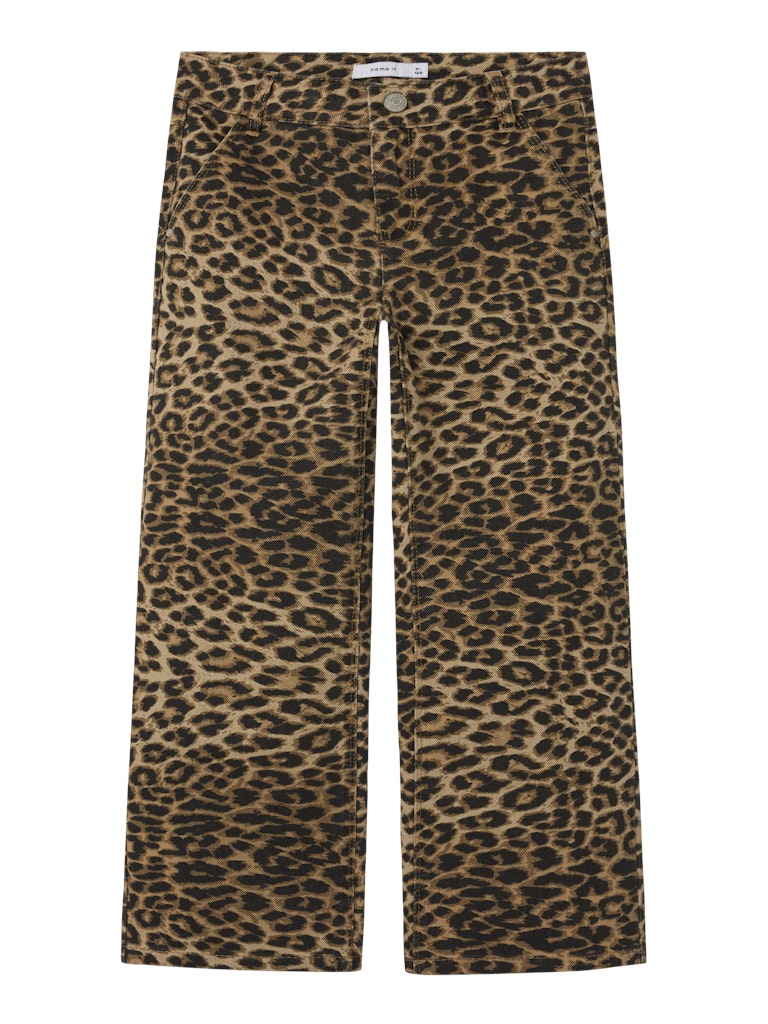 NAME IT Rose Wide Twill Pants 4444-Silver Mink Silver Mink front view