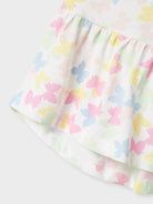 NAME IT Vigga Cap Sleeve White Butterfly Dress Bright White/Butterfly detail view