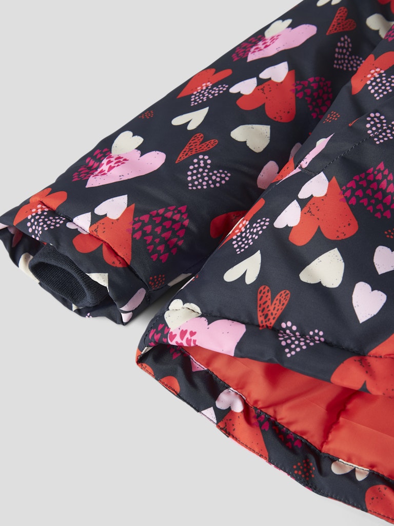 Maxi Kid Girl Love Heart Jacket - Dark Sapphire/Red-Print Detail