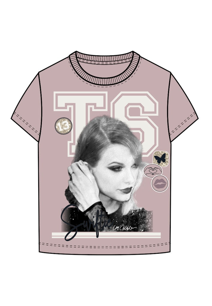 Girl's Dusan Taylor Swift Short Sleeve Top-Front View