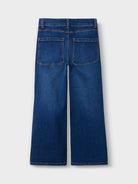 NAME IT Polly Wide Leg Jeans-Dark Blue Denim Dark Blue Denim model front view