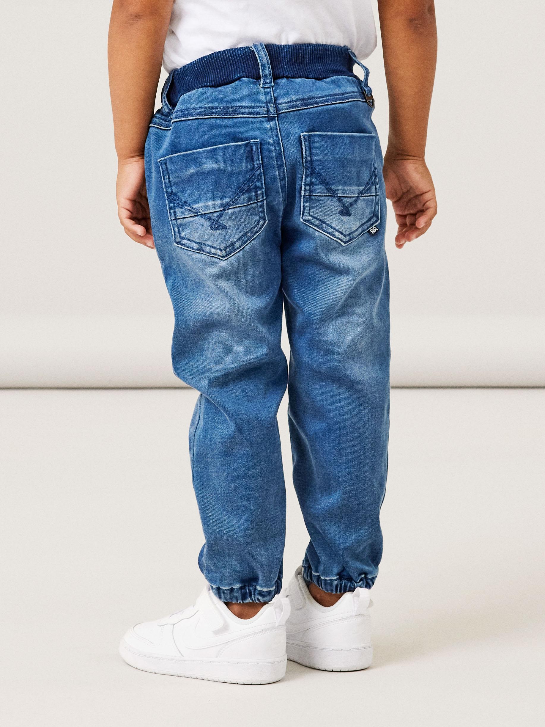 Boy's Ben Baggy Round Medium Blue Jeans-Model Back View