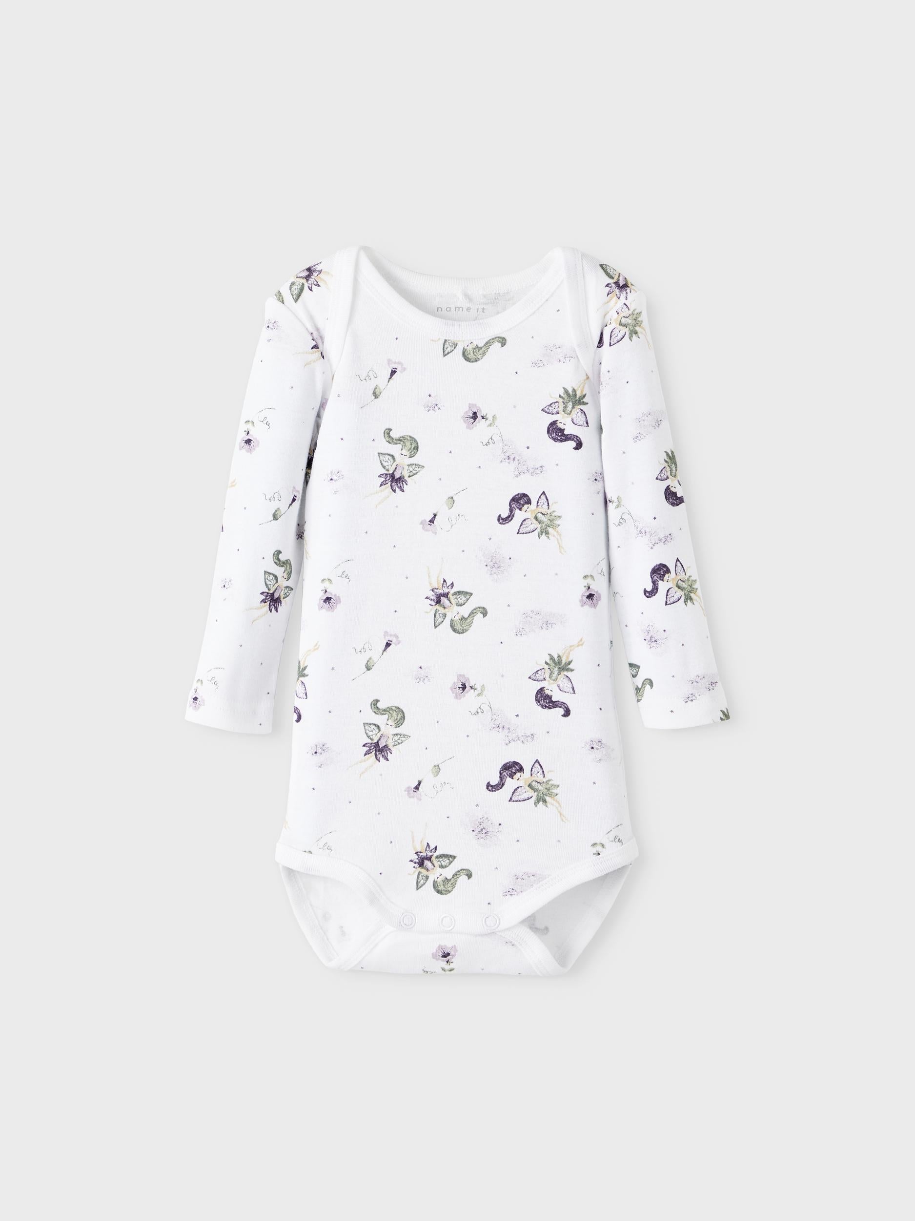 Girl's 3 Pack Long Sleeve Orchid Petal Fairy Body-Front of Multi View